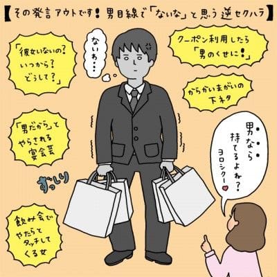 その発言アウトです 男目線で ないな と思う逆セクハラ イラストコラム マイナビウーマン