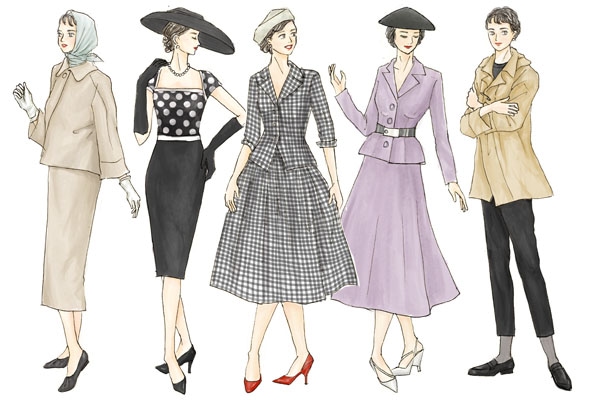 レトロでかわいい 50年代ファッションとは イラストで解説