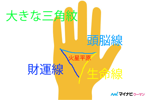 手のひらの 三角 の意味 トライアングル 三角紋 の見方 手相占い マイナビウーマン