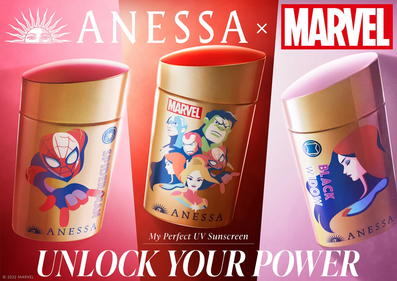 10個アネッサ パーフェクトUV スキンケアミルク 限定発売ヒーロー集合… MARVELヒーロー大集合！ アネッサ、限定コラボUVケア商品発売｜「マイ