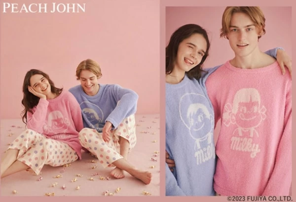 Milky x Peach John ペコちゃんコラボドール ペコちゃんでお馴染みミルキーとコラボ！ ピーチ・ジョン
