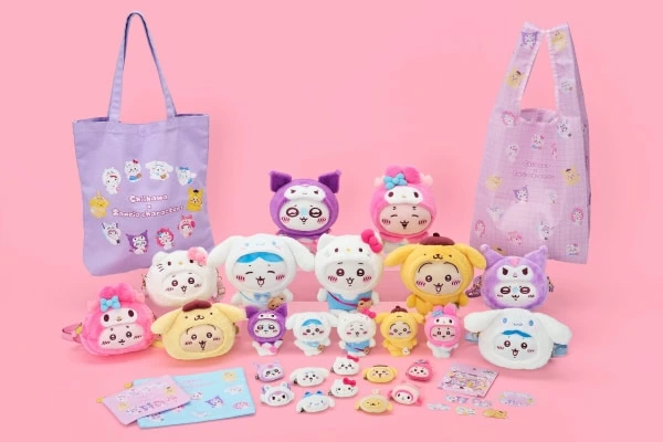 ちいかわサンリオコラボ　うさぎ　ハチワレ　ちいかわ　モモンガ 4体セット ちいかわ サンリオ コラボ なりきりフィギュアモモンガ・クロミ
