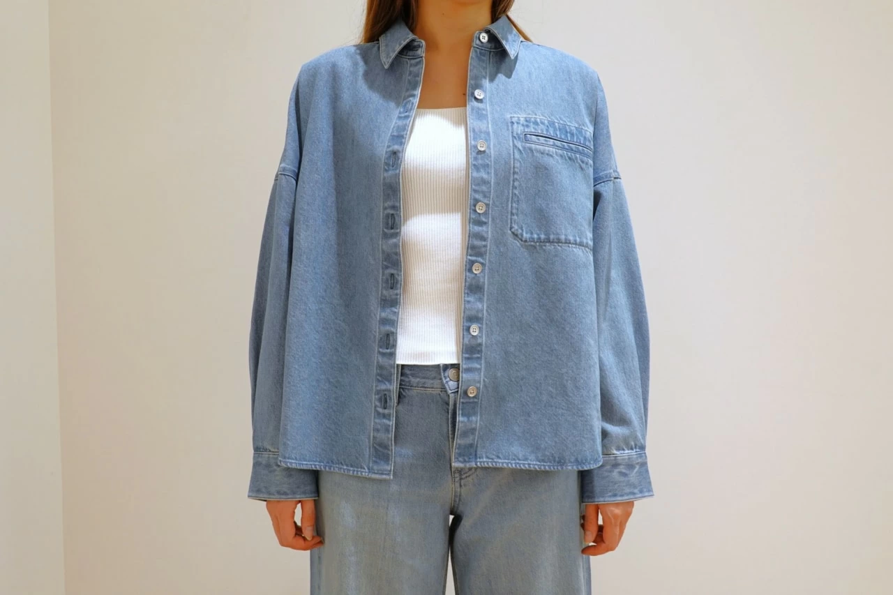 ユニクロC デニムリラックスシャツジャケット ブルー M 新品 ユニクロ 